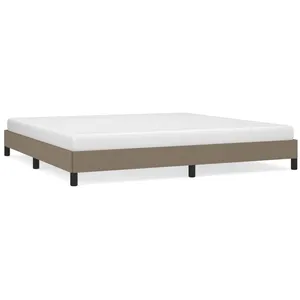 vidaXL Cadre de lit Taupe 200x200 cm Tissu pas cher