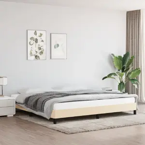vidaXL Cadre de lit Crème 200 x 200 cm Tissu pas cher