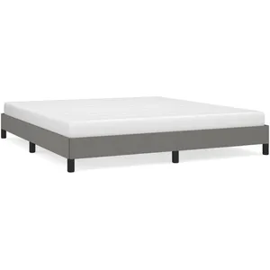 vidaXL Cadre de lit Gris foncé 180 x 200 cm Tissu pas cher