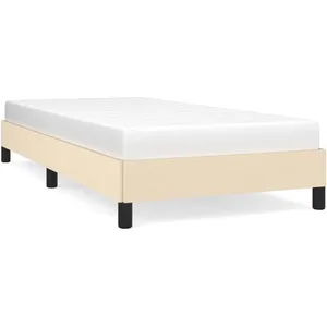 vidaXL Cadre de lit Crème 90x190 cm Tissu