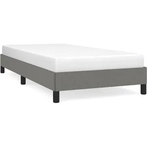 vidaXL Cadre de lit Gris foncé 100 x 200 cm Tissu pas cher