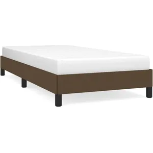 vidaXL Cadre de lit Marron foncé 100x200 cm Tissu pas cher