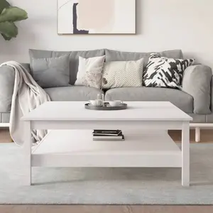 Comparateur de prix : vidaXL Table basse Blanc 100x100x40 cm Bois massif de pin