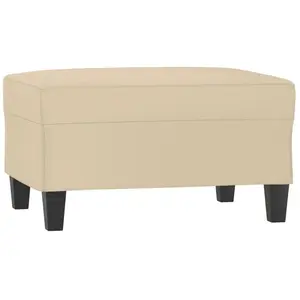 Comparateur de prix : vidaXL Repose-pied Crème 70x55x41 cm Tissu microfibre