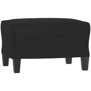 vidaXL Repose-pied Noir 60x50x41 cm Tissu microfibre pas cher