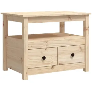 Vidaxl - Table basse 71x49x55 cm Bois massif de pin Naturel pas cher