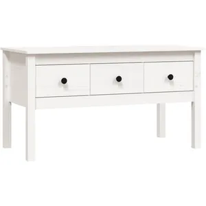 vidaXL Table basse Blanc 102x49x55 cm Bois massif de pin pas cher