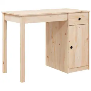 Vidaxl - Bureau 100x50x75 cm Bois massif de pin Natural pas cher
