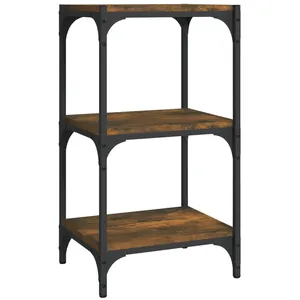 Comparateur de prix : vidaXL Bibliothèque Chêne fumé 40x33x70,5cm Bois d'ingénierie et acier