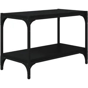 vidaXL Meuble TV Noir 60x33x41 cm Bois d'ingénierie et acier pas cher