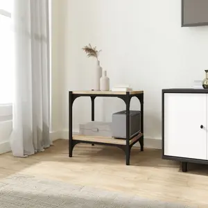 Comparateur de prix : vidaXL Meuble TV Chêne sonoma 40x33x41 cm Bois d'ingénierie et acier