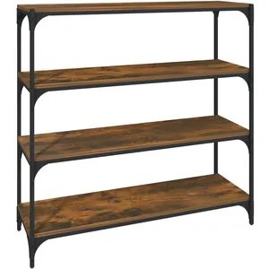 Comparateur de prix : vidaXL Bibliothèque Chêne fumé 100x33x100cm Bois d'ingénierie et acier