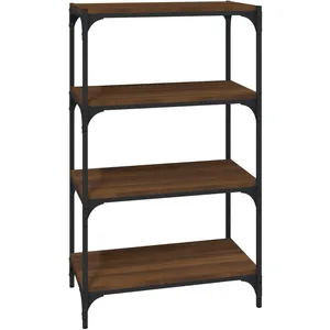 vidaXL Bibliothèque Chêne brun 60x33x100 cm Bois d'ingénierie et acier pas cher