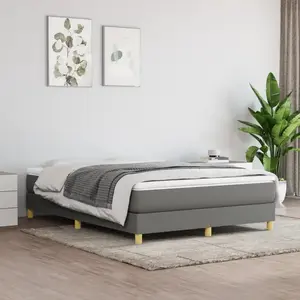 Comparateur de prix : vidaXL Cadre de lit Gris foncé 140x190 cm Tissu