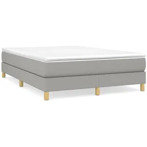 Sommier à ressorts de lit Gris clair 140x200 cm Tissu Vidaxl Light grey pas cher