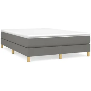 Sommier à ressorts de lit Gris foncé 140x200 cm Tissu Vidaxl Dark grey