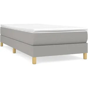 Comparateur de prix : Sommier à ressorts de lit Gris clair 90x200 cm Tissu Vidaxl Light grey
