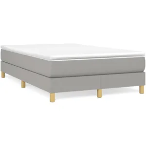 Vidaxl - Sommier à ressorts de lit Gris clair 120x200 cm Tissu Light grey pas cher
