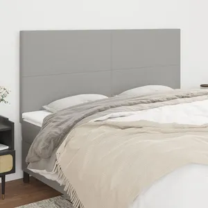 vidaXL Têtes de lit 4 pcs Gris clair 90x5x78/88 cm Tissu pas cher
