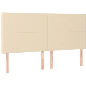 vidaXL Têtes de lit 4 pcs Crème 80x5x78/88 cm Tissu pas cher