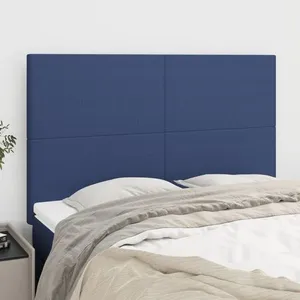 vidaXL Têtes de lit 4 pcs Bleu 72x5x78/88 cm Tissu pas cher