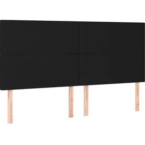 vidaXL Têtes de lit 4 pcs Noir 100x5x78/88 cm Tissu pas cher