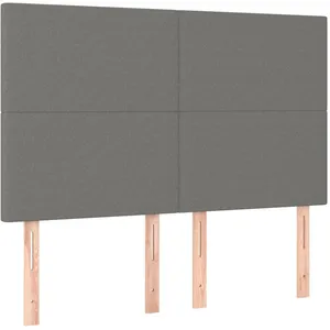 vidaXL Têtes de lit 4 pcs Gris foncé 72x5x78/88 cm Tissu pas cher