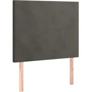 vidaXL Têtes de lit 2 pcs Gris foncé 90x5x78/88 cm Velours pas cher