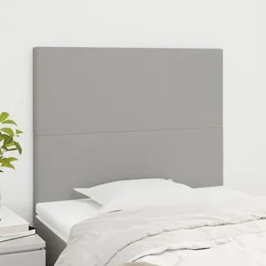 vidaXL Têtes de lit 2 pcs Gris clair 100x5x78/88 cm Tissu pas cher