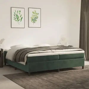 vidaXL Bedframe zonder matras 200x200 cm fluweel donkergroen3121141 pas cher