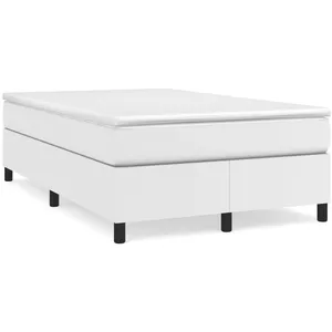 3121036 vidaXL Sommier à ressorts de lit Blanc 120x200 cm Similicuir pas cher