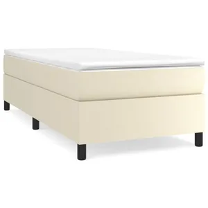 Vidaxl - Sommier à ressorts de lit Crème 90x190 cm Similicuir Cream pas cher