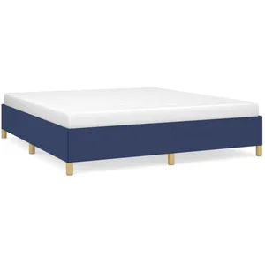 vidaXL Cadre de lit Bleu 160x200 cm Tissu pas cher