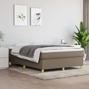 Vidaxl - Sommier à ressorts de lit Taupe 140x200 cm Tissu Taupe pas cher