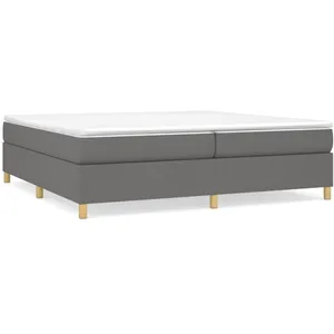 Vidaxl - Sommier à ressorts de lit Gris foncé 200x200 cm Tissu pas cher