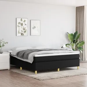Vidaxl - Sommier à ressorts de lit Noir 180x200 cm Tissu Black pas cher
