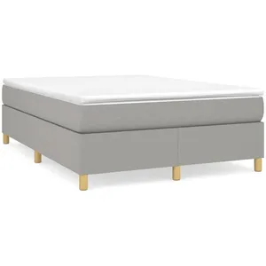 Sommier à ressorts de lit Gris clair 140x190 cm Tissu Vidaxl Light grey pas cher