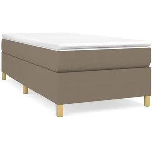 Sommier à ressorts de lit Taupe 100x200 cm Tissu Vidaxl Taupe pas cher