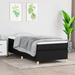 Vidaxl - Sommier à ressorts de lit Noir 100x200 cm Tissu Black pas cher