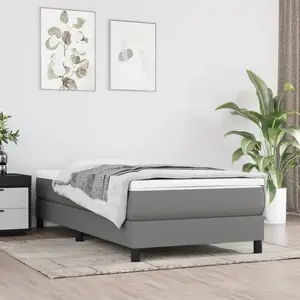 Comparateur de prix : Sommier à ressorts de lit Gris foncé 90x190 cm Tissu Vidaxl Dark grey