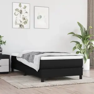 Comparateur de prix : Vidaxl - Sommier à ressorts de lit Noir 90x190 cm Tissu Black