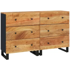 vidaXL Buffets 2 pcs 60x33x75 cm bois massif d'acacia