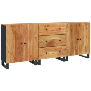 vidaXL Buffets 3 pcs Bois d'acacia solide