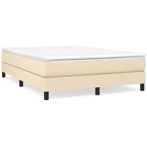 Comparateur de prix : vidaXL Cadre de lit Crème 140x190 cm Tissu