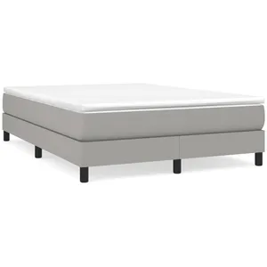 Sommier à ressorts de lit Gris clair 140x200 cm Tissu Vidaxl Light grey pas cher