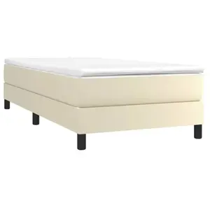 VIDAXL Sommier à ressorts de lit Crème 90x190 cm Similicuir pas cher