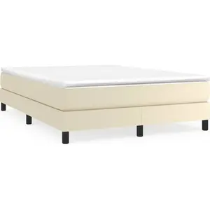 VIDAXL Sommier à ressorts de lit Crème 140x190 cm Similicuir pas cher
