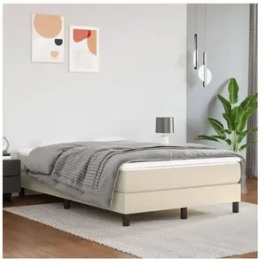 VIDAXL Sommier à ressorts de lit Crème 120x200 cm Similicuir pas cher