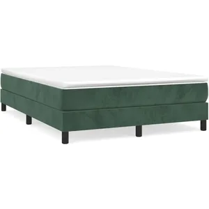 Comparateur de prix : Sommier à ressorts de lit Vert foncé 140x190 cm Velours Vidaxl Dark green
