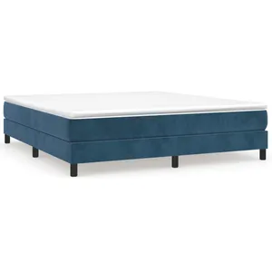vidaXL Cadre de lit Bleu foncé 180x200 cm Velours pas cher